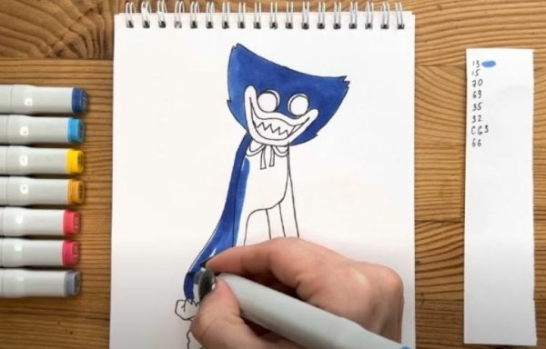 Поэтапное рисование Хагги Вагги