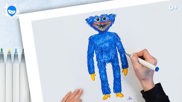 Рисунки синего монстрика Хаги ваги