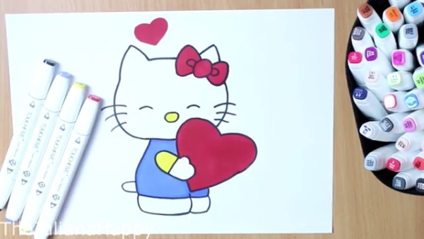 Рисунки маркерами Хэллоу Китти