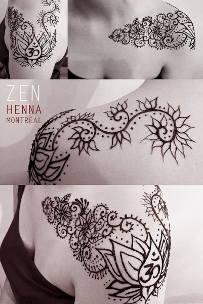 Мехенди на спине женские