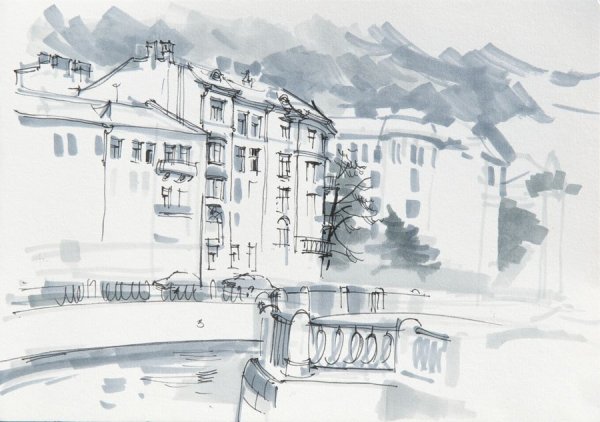 Пейзаж маркерами