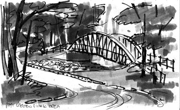 Графический пейзаж маркером