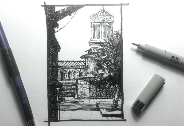 Скетч линером