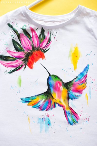 Роспись футболки по трафарету