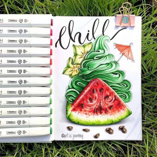 Арбуз маркерами