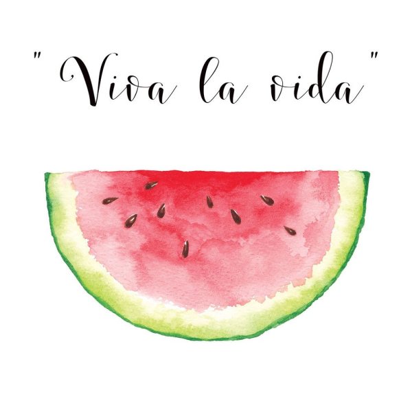 Арбуз акварель на белом фоне