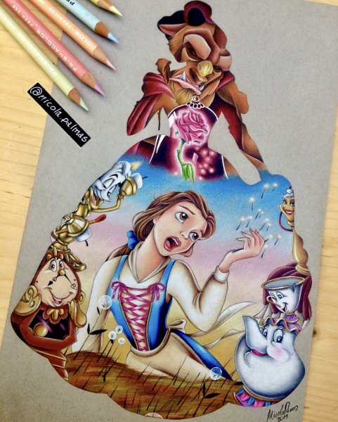 Персонажи Дисней маркерами
