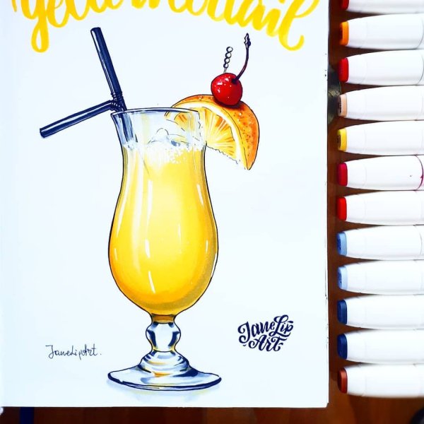 Коктейль маркерами для скетчинга