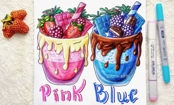 Коктейль маркерами для скетчинга