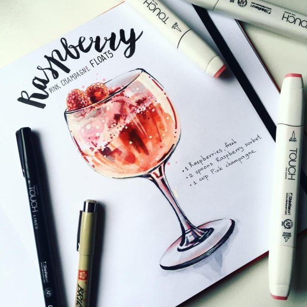 Рисунки для скетчбука коктейли