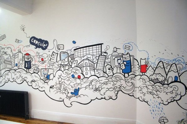 Роспись стен фломастером