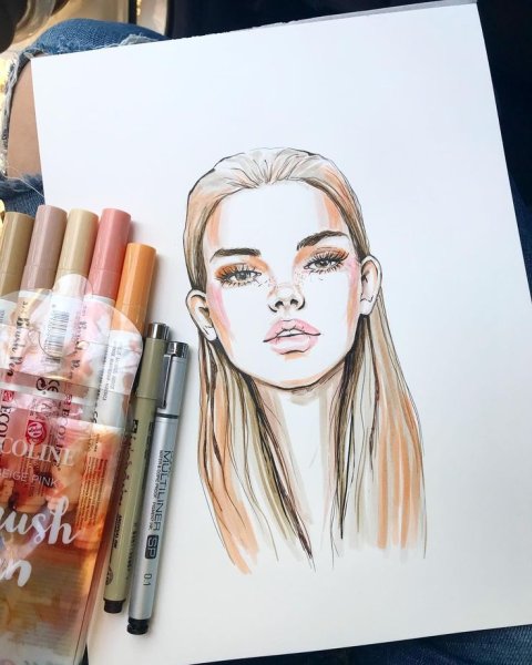 Скетчи маркерами