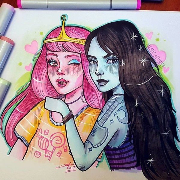 Скетчи маркерами