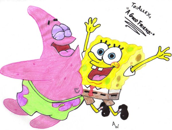 Скетч фломастеры рисунки из мультика губка Боб