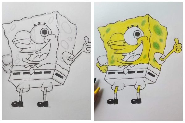 Рисунки скетч Спанч Боба