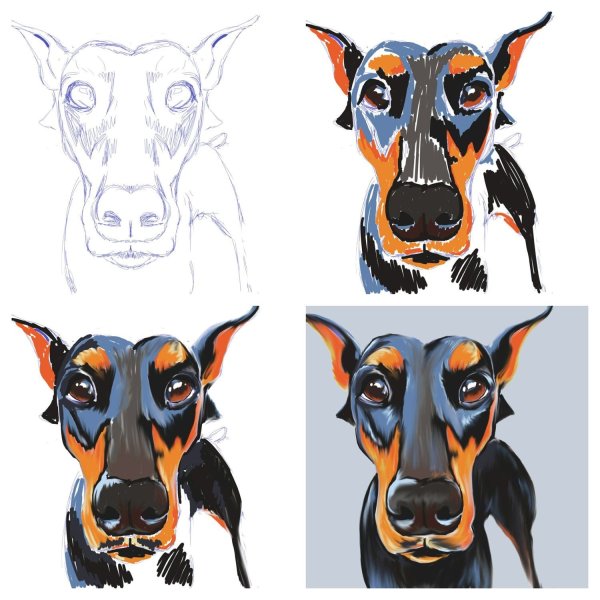 Доберман поп арт