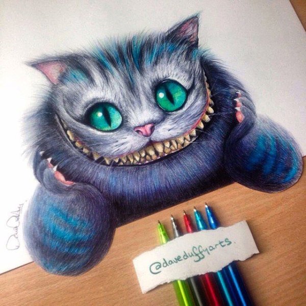 Чеширский кот рисунок