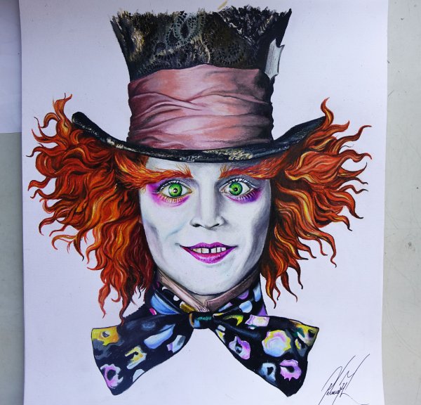 Шляпник Джонни Депп рисунок