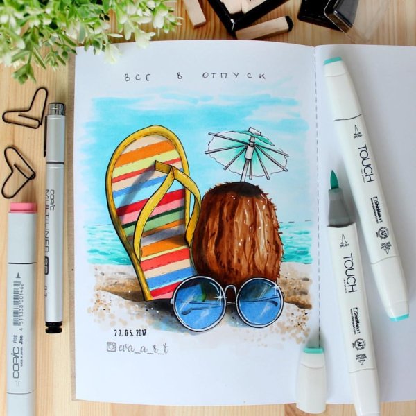 Скетчи маркерами для начинающих