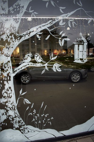 Роспись окон к новому году