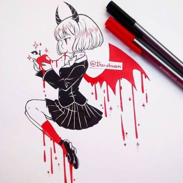 Рисунки маркерами для скетчинга