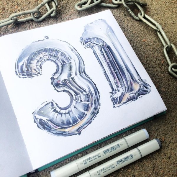 Рисунки маркерами металлик