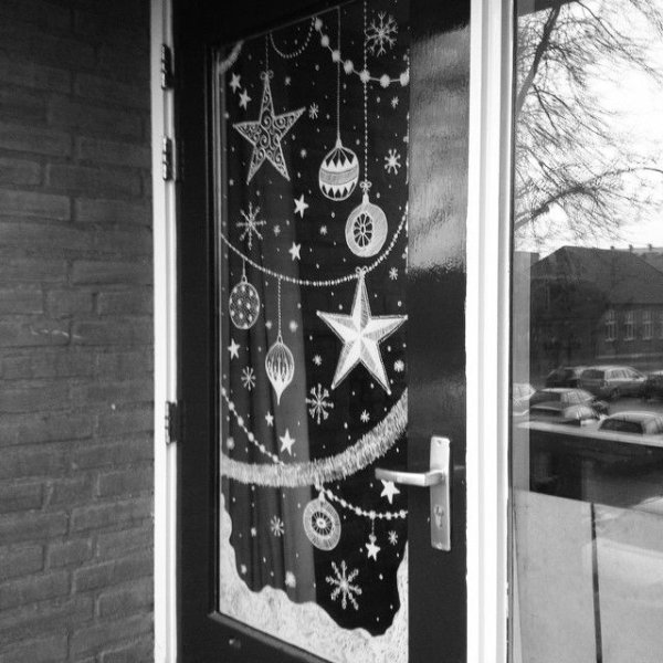 Роспись окон к новому году