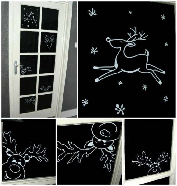 Новогодние рисунки на окнах