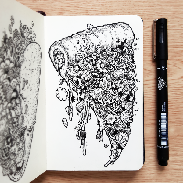 Арты для скетчбука в стиле дудлинг