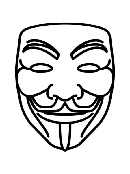 Маски Анонимуса разукрашенные