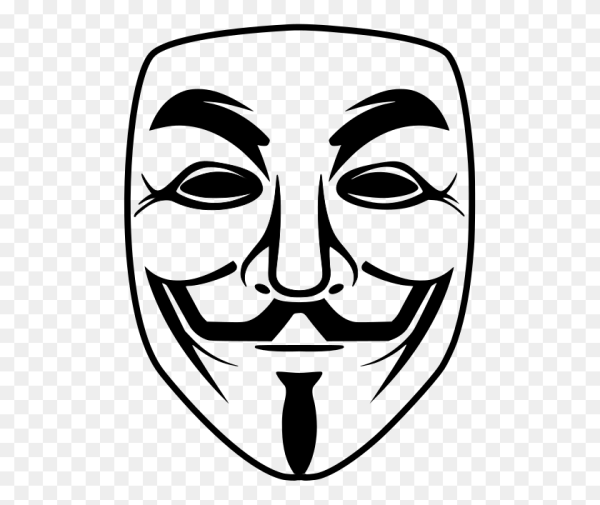 Маска Анонимуса контур
