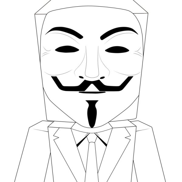 Маска Анонимуса раскраска