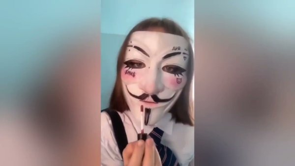 Маска Анонимуса Разрисованная тик ток