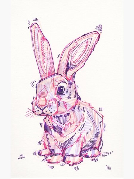 Заяц фломастерами легко