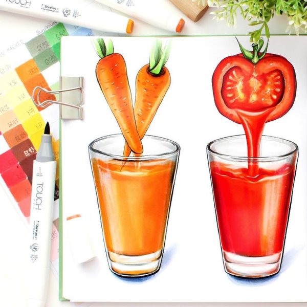 Сок маркерами