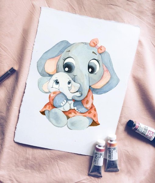 Милые Акварельные иллюстрации