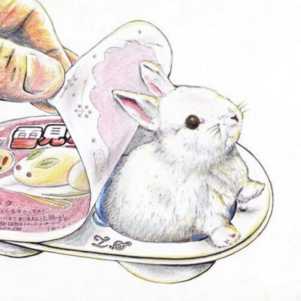 Кролик цветными карандашами