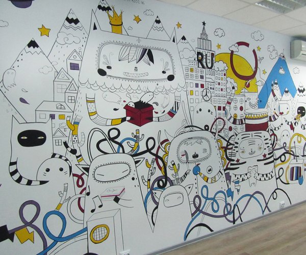 Роспись стен маркером