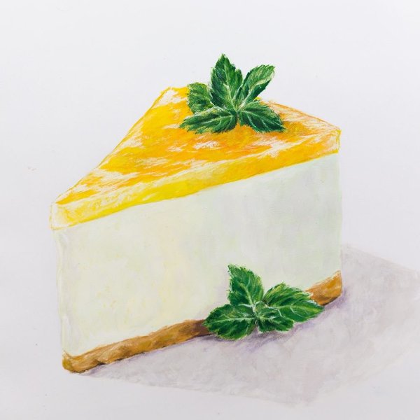 Акварельный кусочек торта