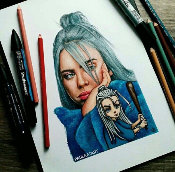 Портреты маркерами Билли Айлиш