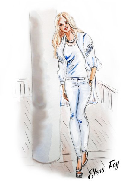 Набросок девушки в полный рост