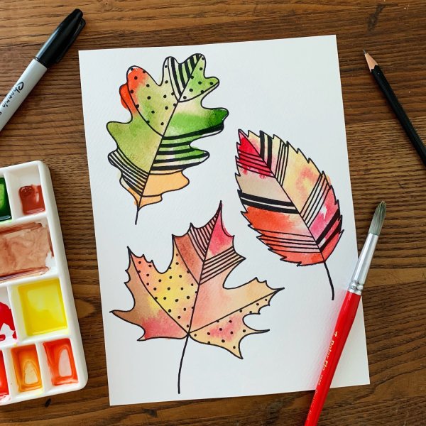 Рисунок на тему осень фломастерами