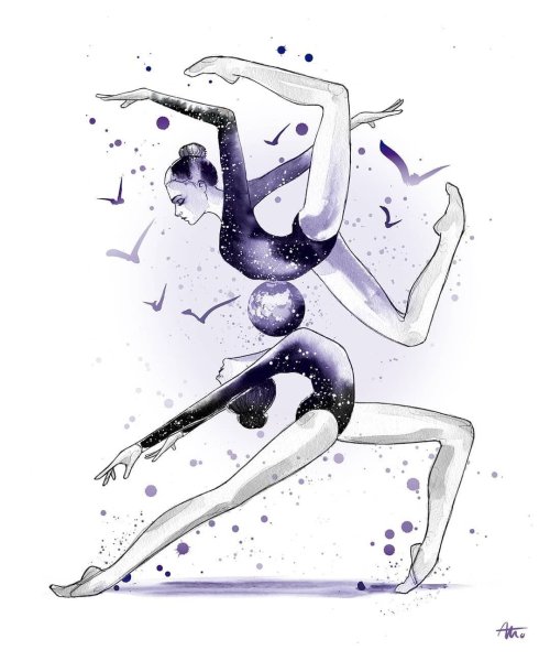 Гимнастка рисунок карандашом для срисовки