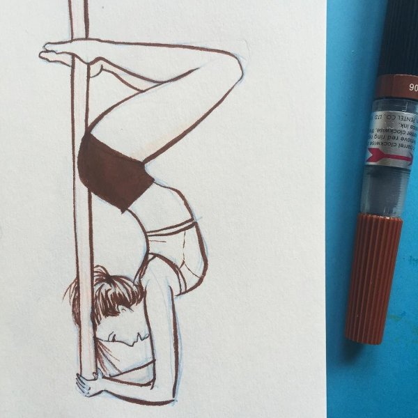 Рисунки гимнасток лёгкие