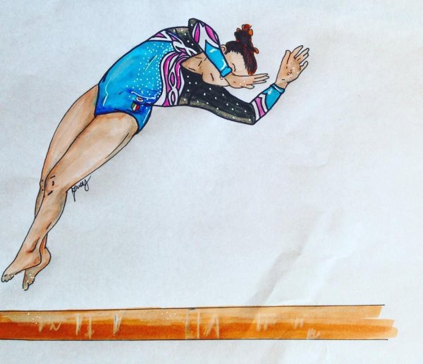 Рисунок гимнастки легко и просто