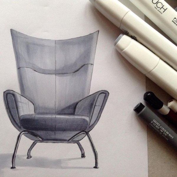 Интерьерные скетчи маркерами