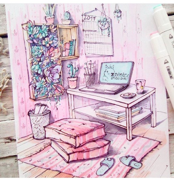 Эскиз дизайнерской разработки предмета интерьера