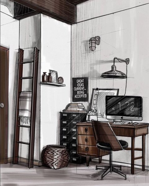 Скетчинг интерьера