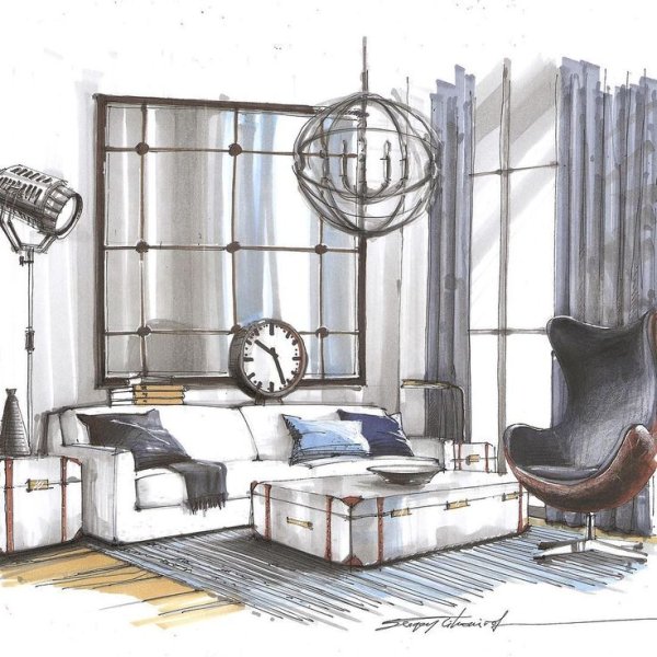 Интерьерный скетч