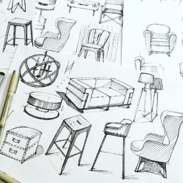 Композиция в интерьере рисунок